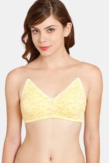 Buy Rosaline Everyday Double Layered Non-Wired 3/4th Coverage T-Shirt Bra - Mellow Yellow